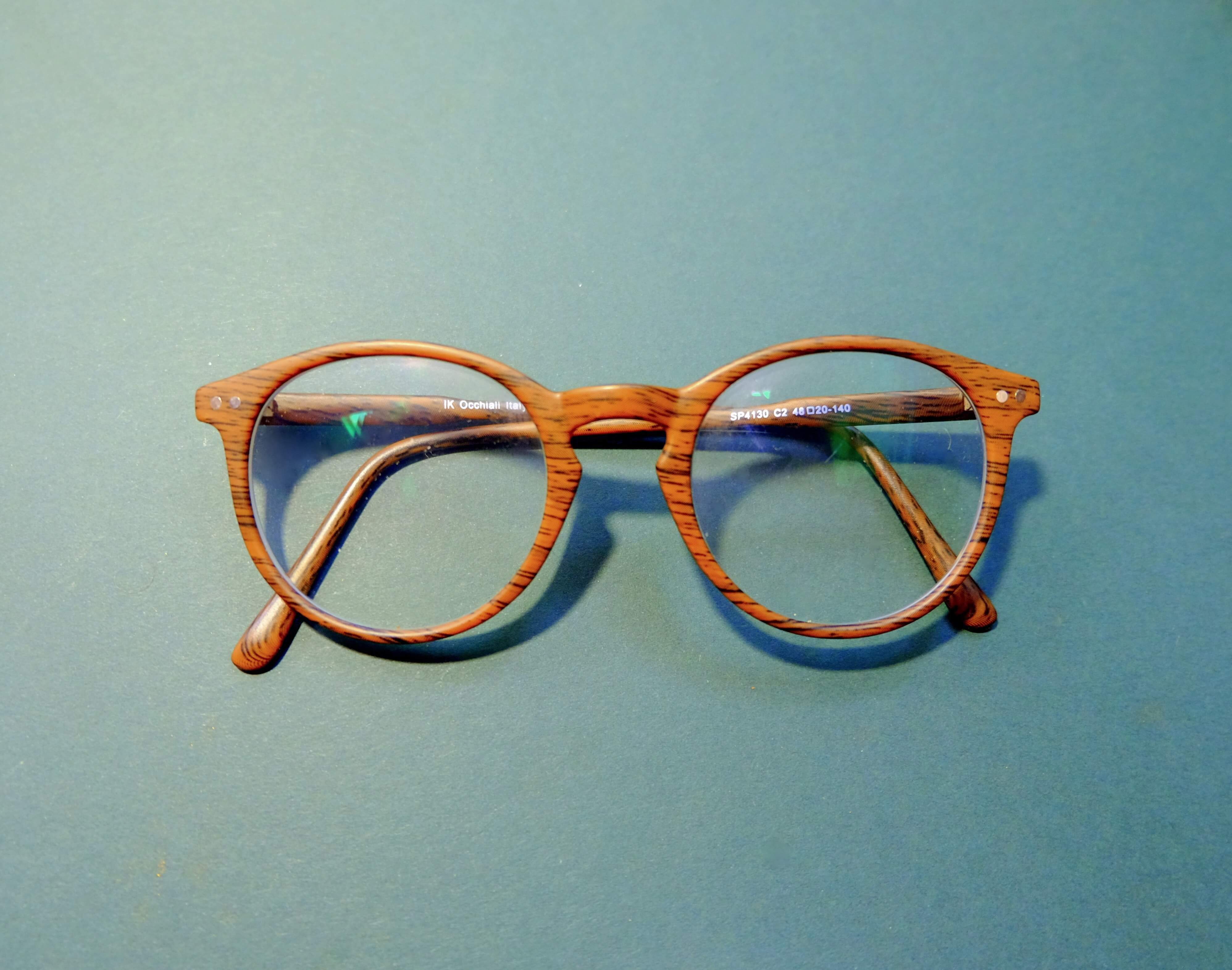 glasses blue background