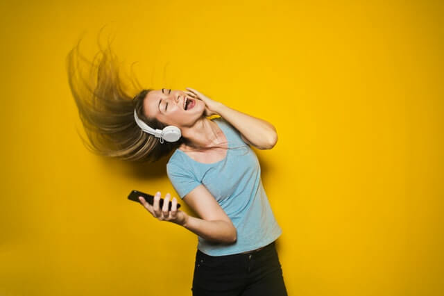 girl listening to music