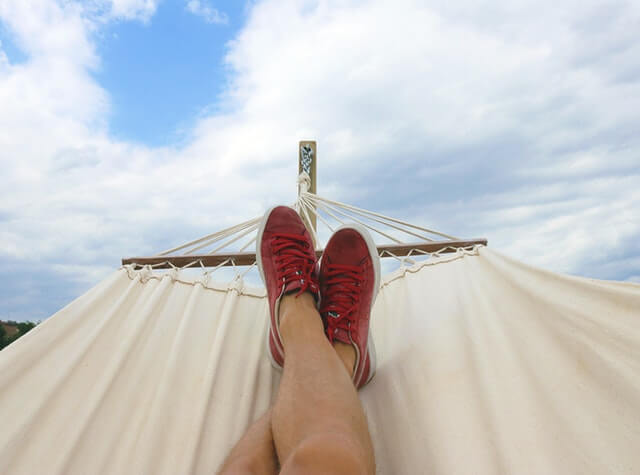 feet on hammock