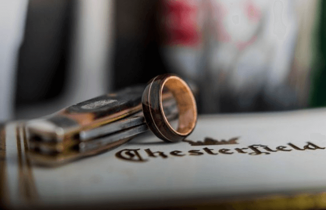 Ebony & Guitar String Wedding Band 