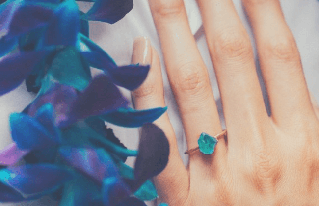 Raw Apatite Stone Ring