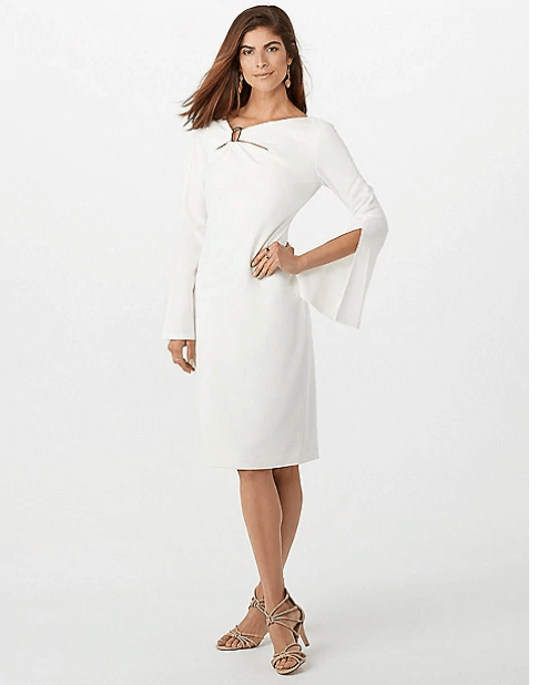 gathered neck dress