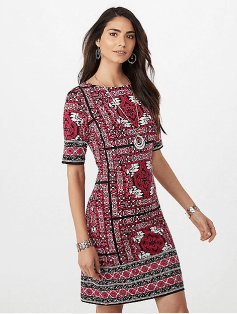 print shift dress